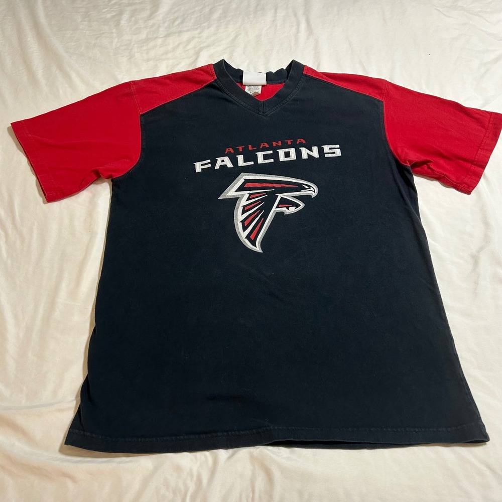 NFL Atlanta Falcons T-Shirt‎ Mens Large Black Red V-Neck VF Imagewear Football